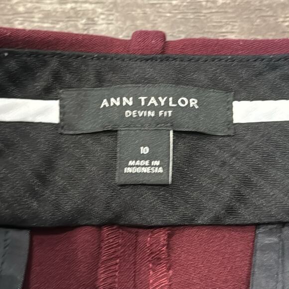 Ann Taylor Women's Devin Fit Ankle Pants Wine Size 10 - Picture 7 of 10